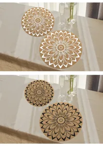 Manteles individuales redondos 38cm, alfombrilla termica estampada nordica para comedor.