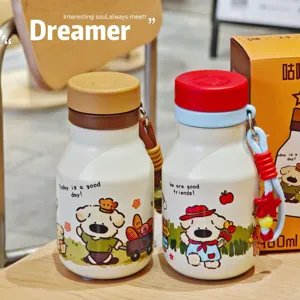 Stainless Steel Vacuum Flask Cute Cartoon Dog Thermos Bottle Portable Small Cup Leakproof Insulated Water Bottle For Women School Office Home