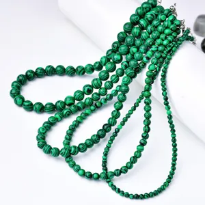 Collana di perle di malachite retrò europea specifica multipla gioielli vintage chic