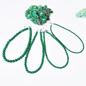 Collana di perle in malachite retro multi-specifiche catena clavicola elegante gioielli