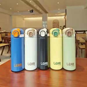 Elegante minimalistische Thermosflasche tragbar aus Edelstahl Vakuum Direkttrinkbecher