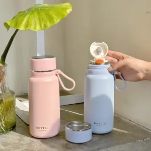 316 Edelstahl Vakuum Isolierte Wasserflasche Mit Griff Tragbare Minimalistische Thermoskanne Für Outdoor Büro Reise