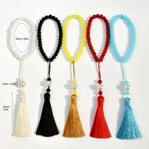 Bracciale di preghiera in perline colorate con nappa, set di 33 perle per meditazione spirituale.
