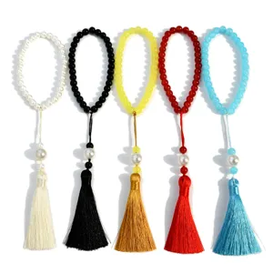 Braccialetto di preghiera colorato con 33 perline e nappa elegante per uso quotidiano.
