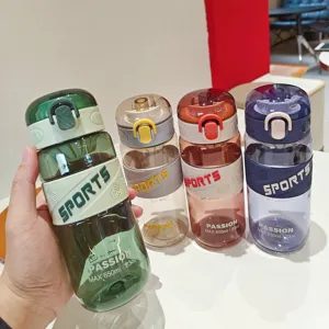 Borraccia sportiva in plastica 650ml tazza portatile da esterno a prova di perdite
