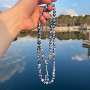 Vintage K2 Jaspis Gebedskralen Ketting Unisex Lange Kralen Quast Rosario Meditatie Zegen Natuursteen Armband Sieraden