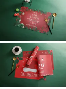 Kerst PVC placemat waterdicht hittebestendig tafelmat keuken eetkamer decoratie