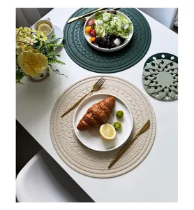 Bohemian ronde PVC kunstleer placemat waterdichte in reliëf gemaakte tafelmat eetkamer