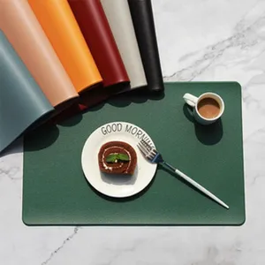 Waterproof PVC leather placemat heat insulation table mat for home kitchen dining room decor