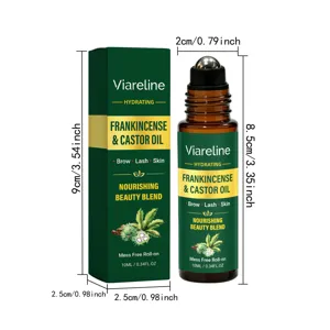 Viareline Bio Weihrauch Rizinusöl Roller für Haut und Körper tägliche Feuchtigkeitspflege 10ml.