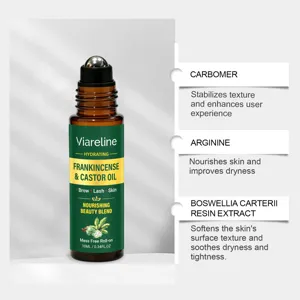 Viareline Weihrauch und Rizinusöl Roll-on 10ml, feuchtigkeitsspendende Hautkörperpflege.