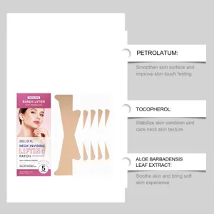 Eelhoe unsichtbares Nacken-Lifting-Pflaster Detailgrafik mit Inhaltsstoffen und 5 Stk.