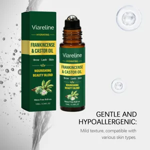 Viareline Weihrauch Rizinusöl Roller für Augenbrauen Wimpern und Hautpflege Feuchtigkeit