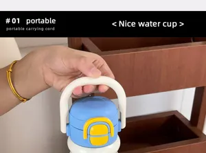 Tragbare Trinkwasserflasche Detail mit Tragekordel und Deckeldesign für den täglichen.