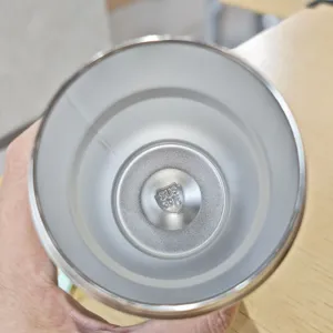 Stainless steel coffee cup interior detail, premium SUS 316 double wall vacuum insulated design.