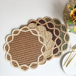 Set da tavola in carta intrecciata fiore stile INS decorazione tavola tappetino termico