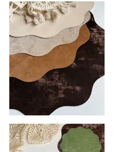 Gescalloped lederen placemat Franse luxe stijl zijdezachte kopmat hittebestendige onderzetter
