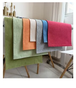 Dubbellaagse imitatie linnen placemat, effen warmte-isolerende tafeltemat voor de eetkamer.