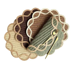 Tovaglietta intrecciata in carta stile ins decorazione tavola vintage isolante