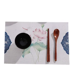 Chinese stijl lotus PVC placemat warmte-isolerende mat voor keuken eettafel decoratie