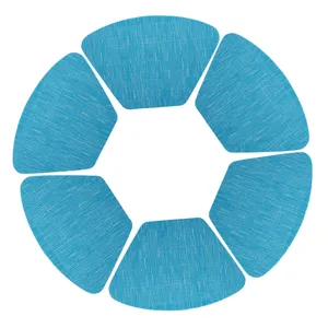 Set of 6 sector PVC placemats for round dining tables, eco-friendly heat insulation.