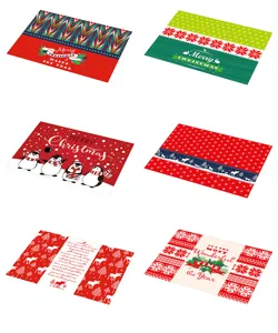 Kerst placemats set van 6, waterdichte PVC tafelmatten, feestelijke eettafel decoratie.
