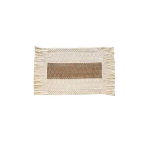 Boho Geweven Katoenen Placemat met Franjes Tafeldecoratie Eetkamer en Keuken