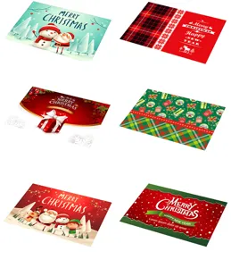 Kerst PVC placemat hittebestendig tafelmat feestelijk keuken tafeldecor 6 stijlen