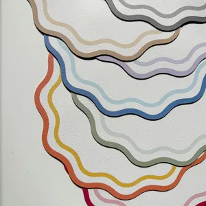 Tovaglietta in pelle floreale ondulata colorata impermeabile resistente al calore vista