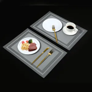 European PVC Woven Placemat Non Slip Heat Resistant Table Mat Kitchen Dining Western Plate Mat For Home Hotel