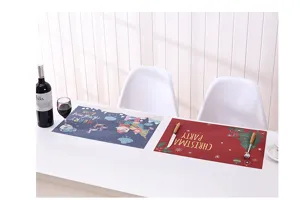 Kerst PVC placemat waterdichte hittebestendige tafelmat voor vakantie eetdecoratie