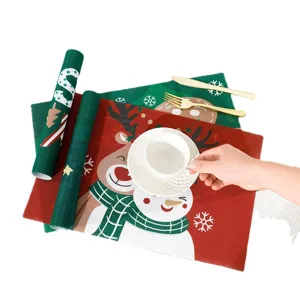 Kerst PVC placemat warmte-isolerende tafelmat feestelijke eettafel decoratie padet