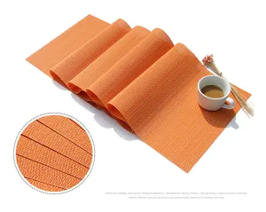 Moderno runner da tavola in PVC impermeabile minimalista, decorazione arancione vivace.
