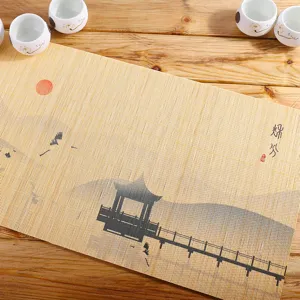 Tappeto da tavola in bambu stile zen runner da te resistente al calore tovaglietta