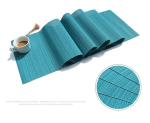 Moderno runner da tavolo in PVC impermeabile minimalista, tovaglietta a righe monocolore per la casa.