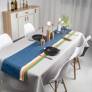 Runner da Tavolo Intrecciato in PVC Impermeabile Moderno Minimalista Righe Resistente al Calore Runner per Tavolo da Pranzo Cucina Casa Hotel Decorazione