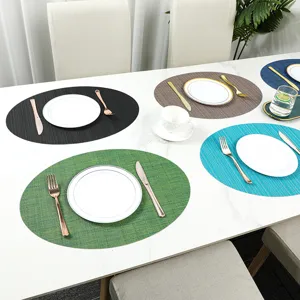Oval PVC placemat heat resistant non-slip table mat for dining room kitchen decor set