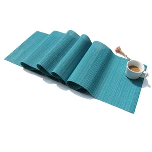 Moderno runner da tavola minimalista in PVC blu, decorazione da tavola impermeabile