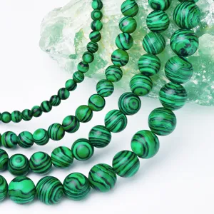 Collana di perle in malachite verde, gioielli girocollo in pietra naturale multi-misura