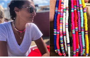 Bunte 6mm Fimoton Perlen Halskette, bohemische Strand Choker Kette für Damen Schmuck.
