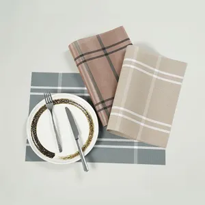 PVC woven placemat European style plaid table mat heat resistant non slip dining decor