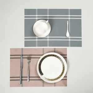 PVC woven placemat set, heat resistant table mat for dining room and kitchen home decor.
