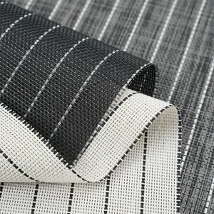 Black and white striped placemat PVC woven table mat modern dining decor kitchen accessory