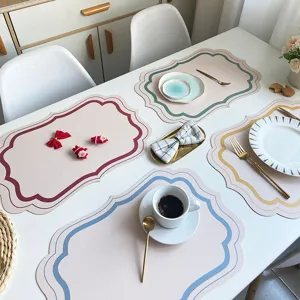 French style leather placemat ins style heat insulation table mat modern minimalist luxury home kitchen.