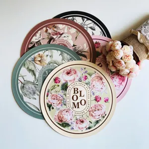 Ronde lederen placemats bloemenprint waterdicht oliedicht tafelmat voor eettafel decor