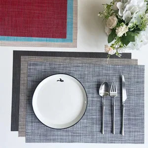 Premium PVC woven placemat heat resistant table mat kitchen dining table decoration pad set