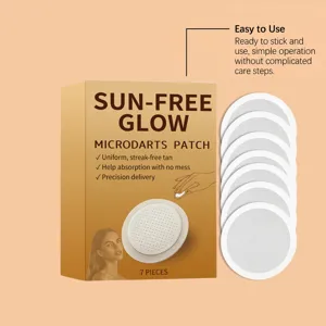 Sun free tanning microdarts patch for outdoor summer glowing bronze skin care use detail.