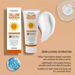 VIARELINE Crème Solaire Tallow FPS 50 Visage et Corps Soin Hydratant Quotidien 57g
