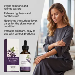 Elderberry seed oil for face, hair, body, and nails. Cold pressed unrefined nourishing skincare.