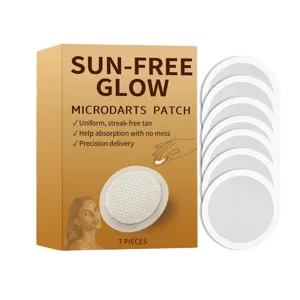 Sun-free glow microdarts self-tanning patches box set for easy outdoor bronze skin care.